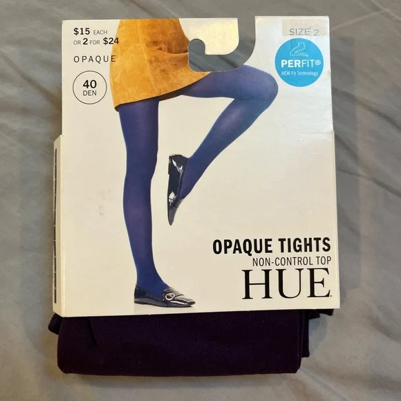 Hue Women's Super Opaque Tights With Control Top - 90 Denier Tights For Everyday Wear 9 thumbnail image